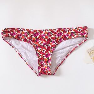 Swim Systems Tri Cinch Hipster Bikini Bottom NWT XL Roses Floral Pink Red Yellow
